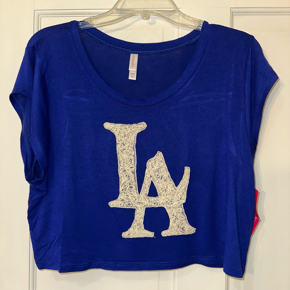 Xhilaration Blue Crop Top Short Sleeve Boxy Style